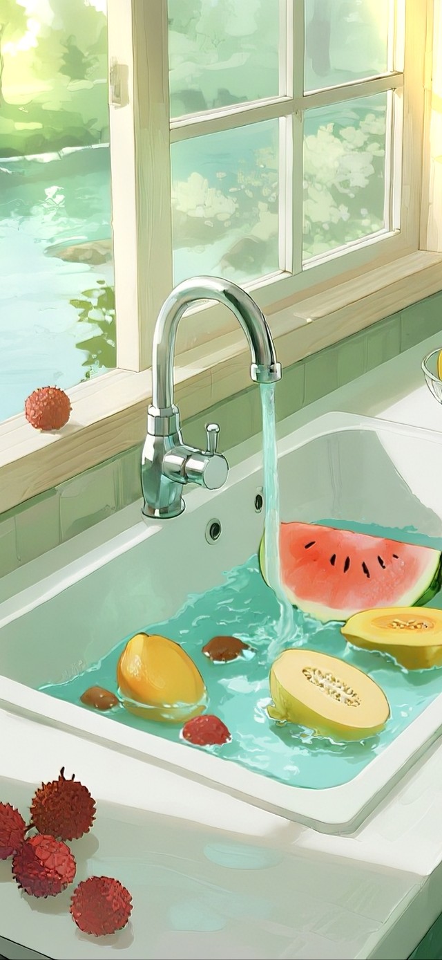 夏日午后厨房（真实油烟机时钟）