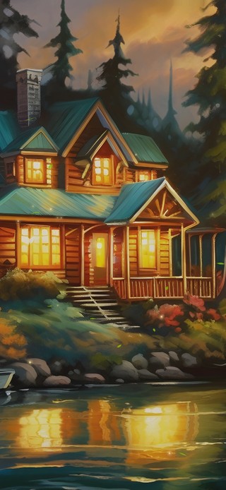 唯美治愈湖中小船