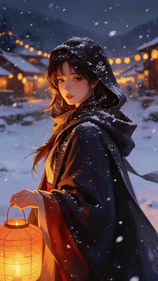 雪中美女