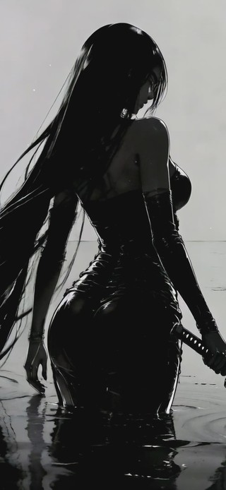 月夜江面女神