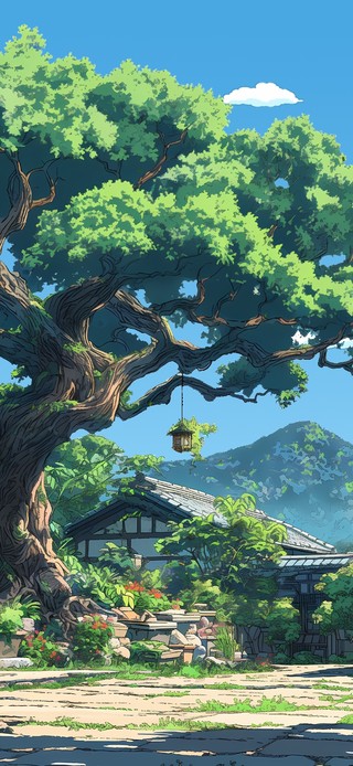 清凉夏日中式庭院