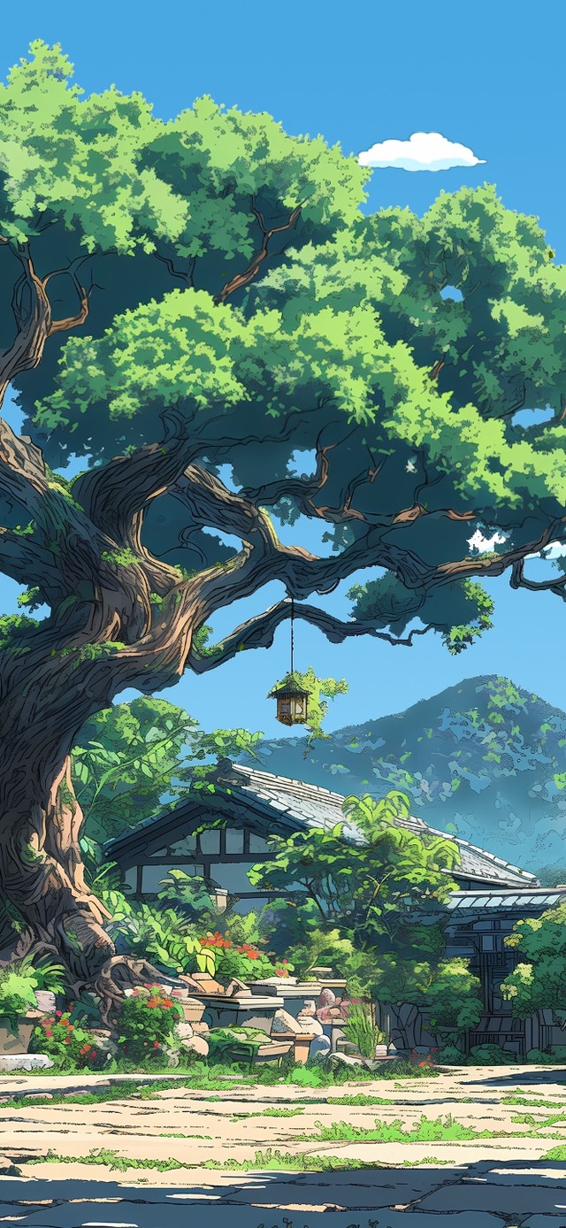 清凉夏日中式庭院