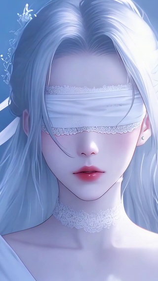 冬日氛围古风蒙眼少女