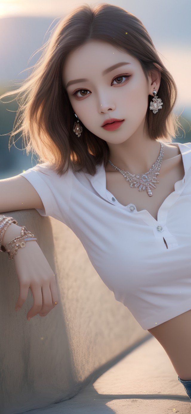 气质短发阳光女孩