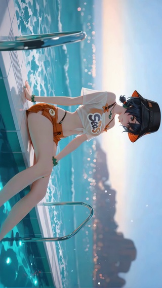 夏日泳池少女-铃