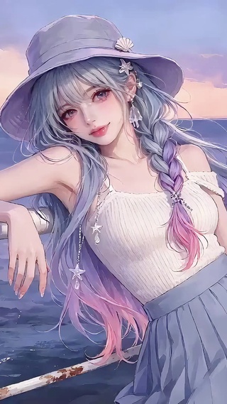 海边的草帽少女