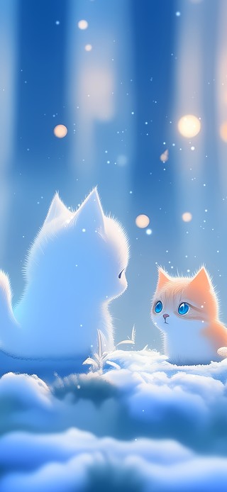 雪地里的猫咪