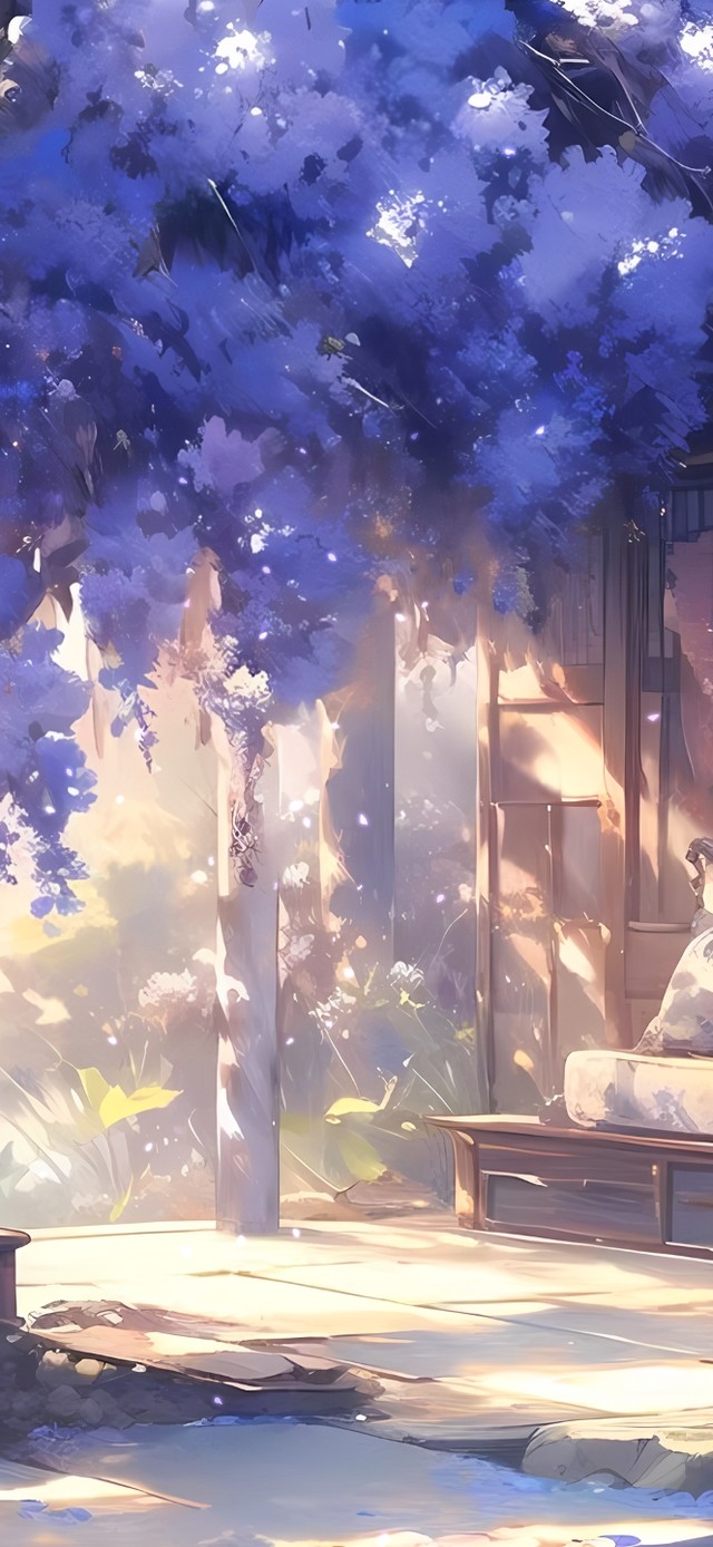 紫藤树下