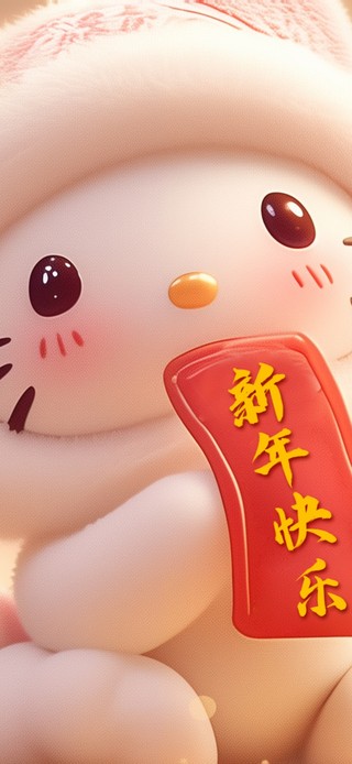 猫咪祝你新年快乐