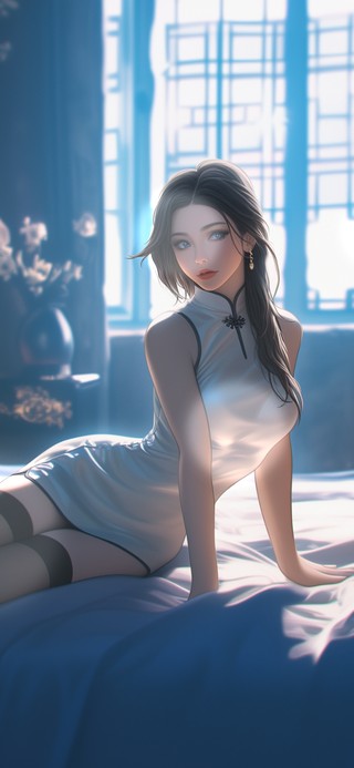 她衣角的褶皱像旧书的书签
