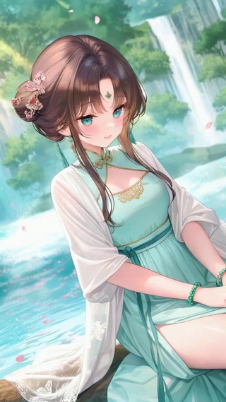 清溪樱花古风美少女