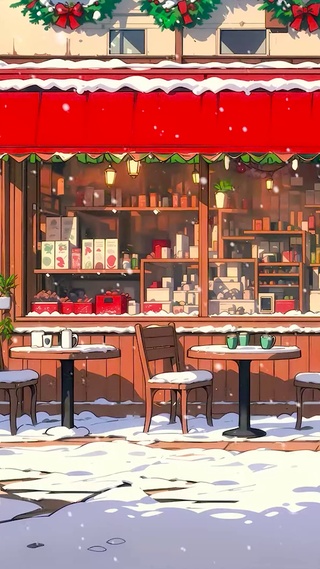 冬雪街边小店
