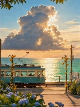 治愈系海边列车
