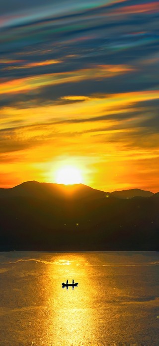 4K 七彩祥云日落美景