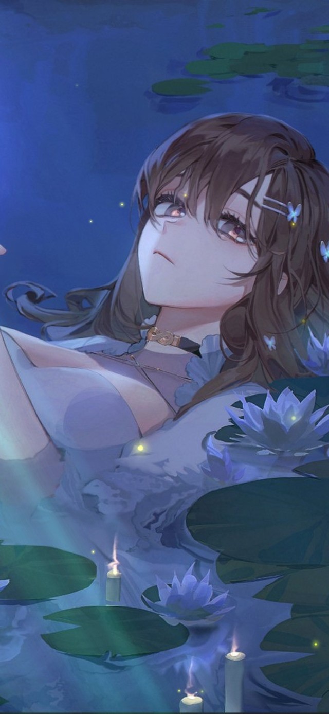 唯美治愈荷塘美女