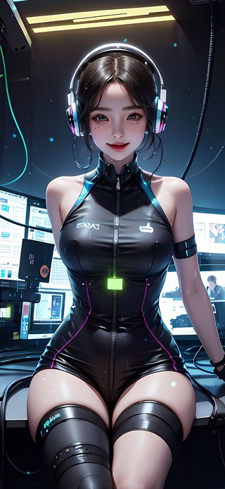 电竞黑衣美女
