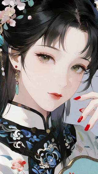 樱花旗服少女