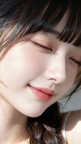享受阳光和轻风的田园少女