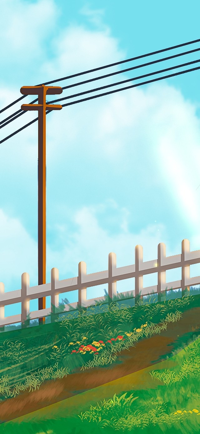 唯美清新蓝天白云绿草