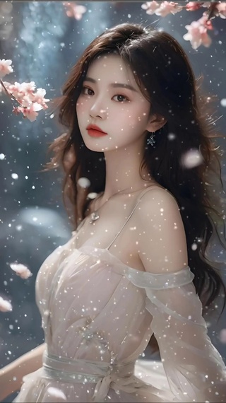 雪中美女