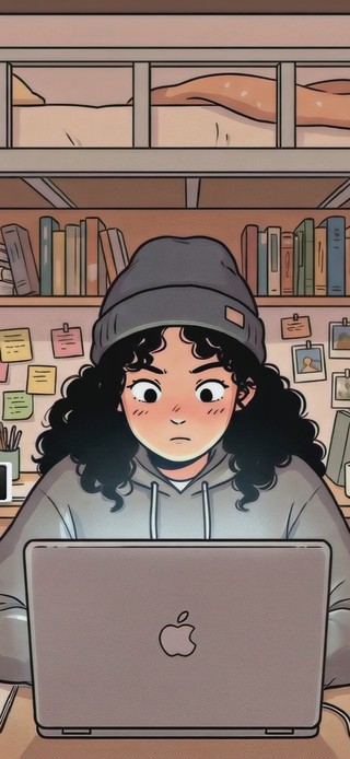 雨夜宿舍里的专注时刻