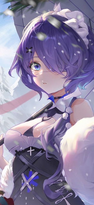 4K古风撑伞少女