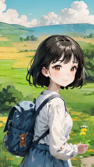 治愈可爱JK背包少女