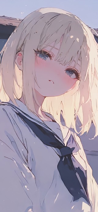 夜幕唯美金发少女