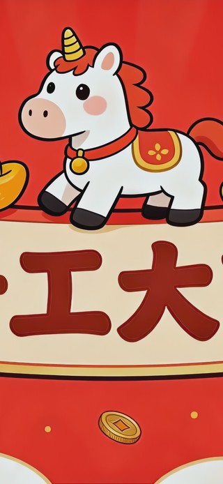 打工人开工大吉桌面