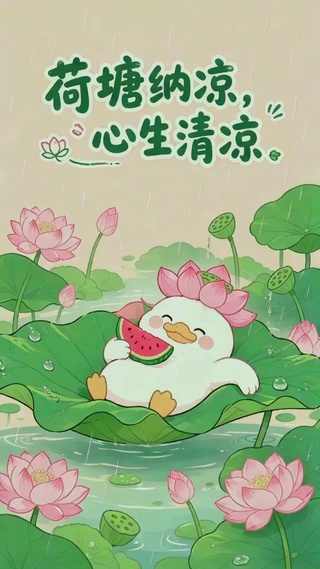 荷塘纳凉，心生清凉