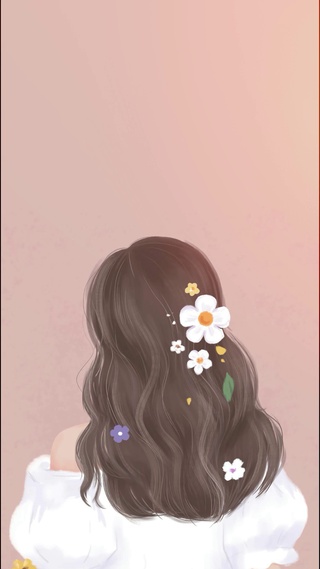 动漫女神背影
