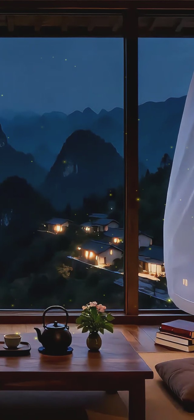 唯美窗台夜景
