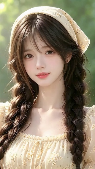 唯美森系田园风少女