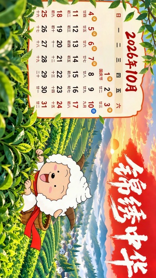 锦绣中华十月日历壁纸