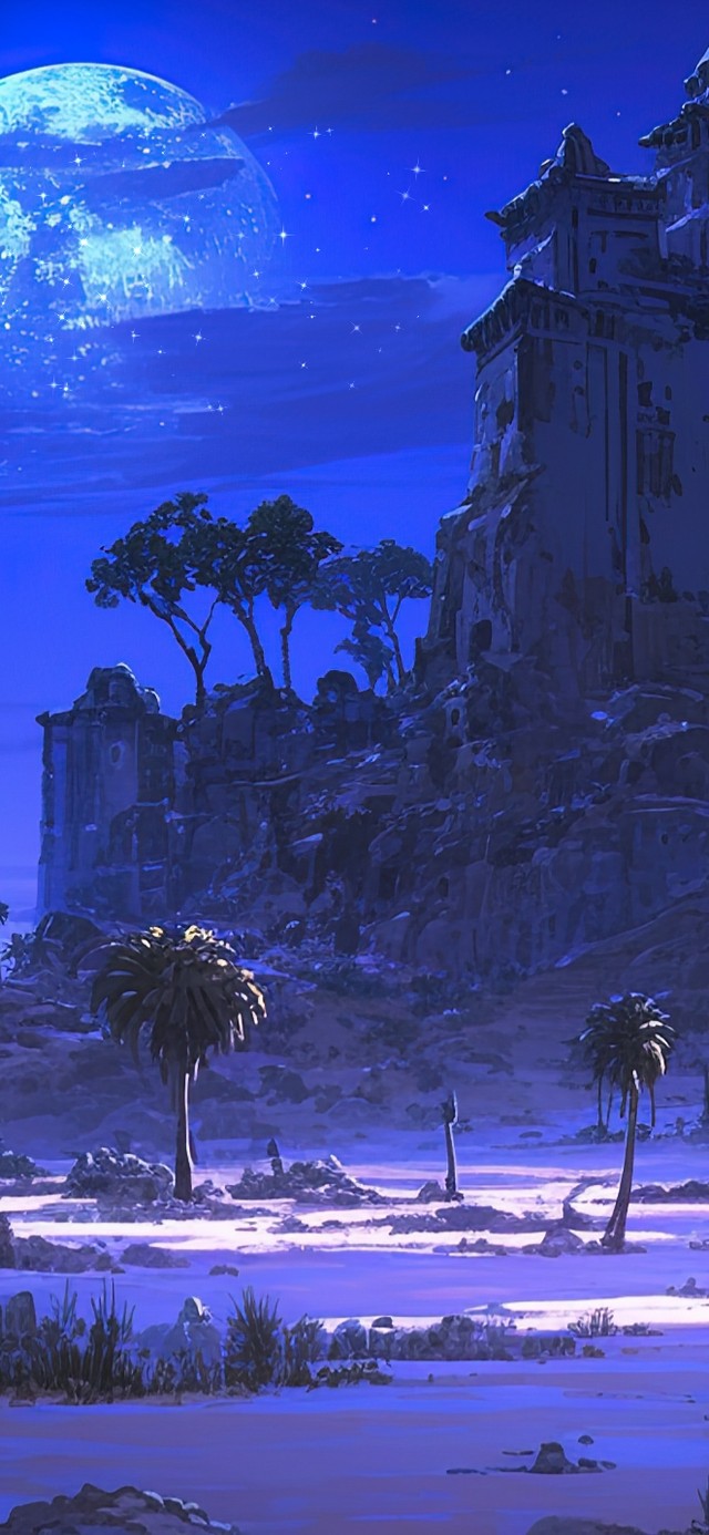 静谧沙漠古遗迹