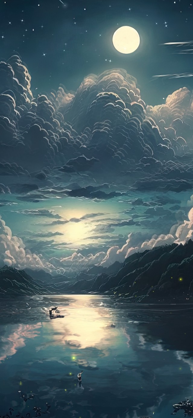 4K唯美治愈梦幻星空湖景