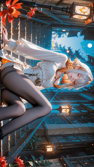 街巷白衣少女嘉贝莉娜