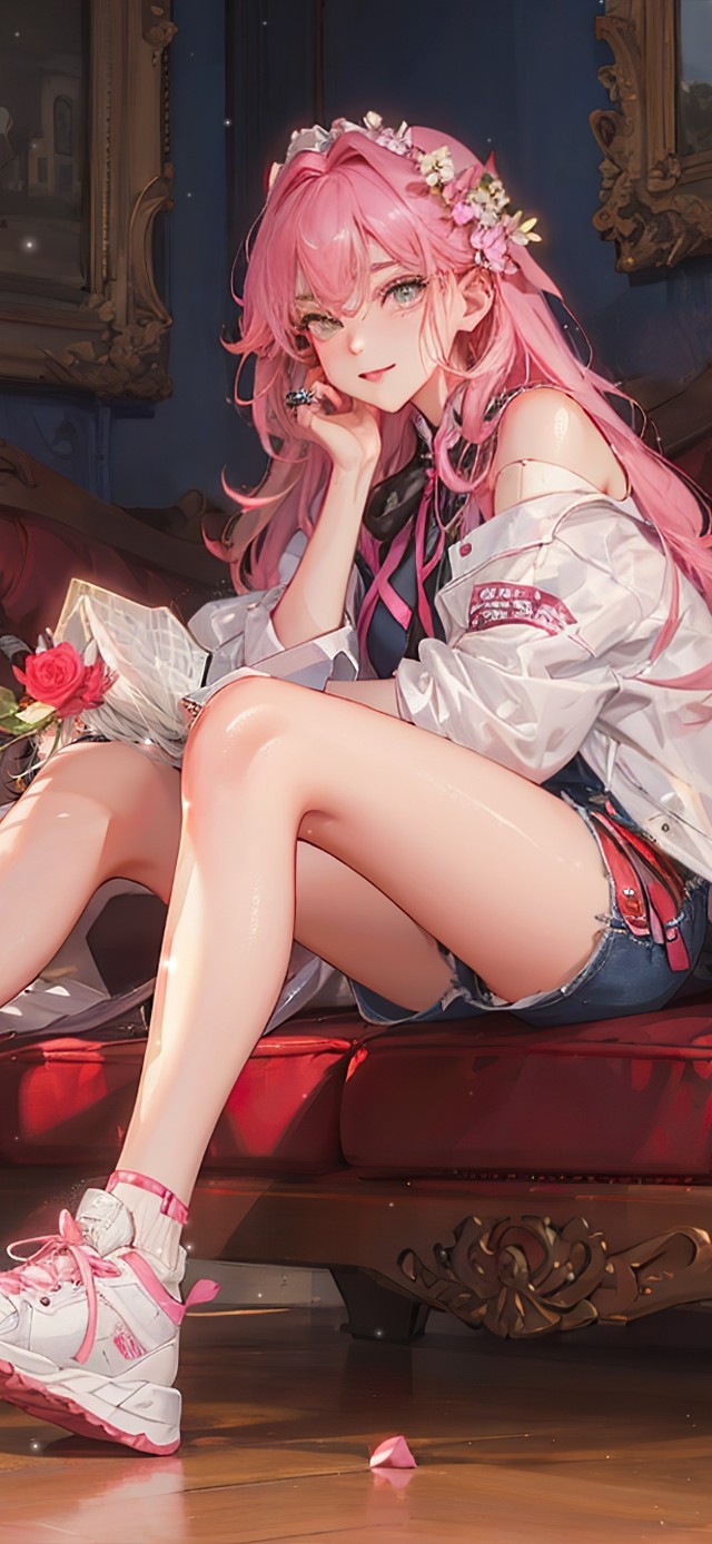 粉色系长发时尚女孩