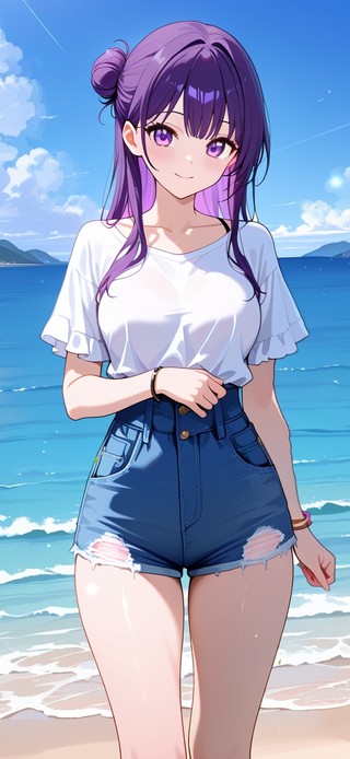 夏日海边少女