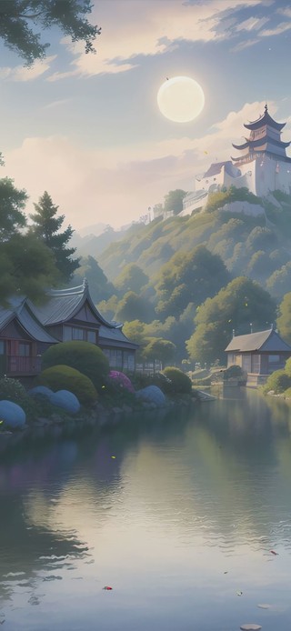 花草树木房屋景色