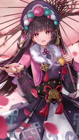 花伞少女