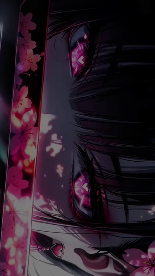 粉色爱心瞳孔少女