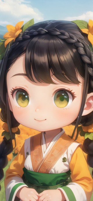 可爱的花田女孩