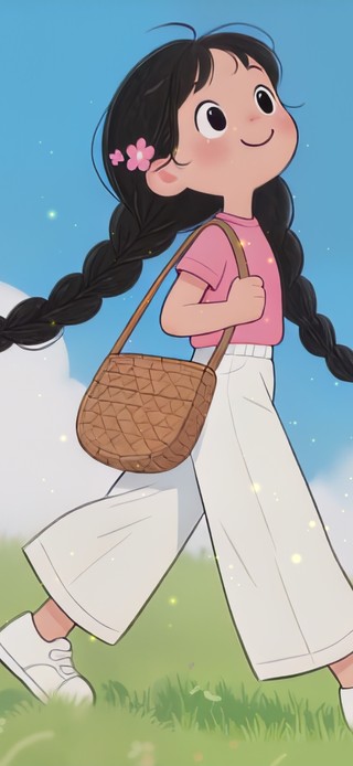 开心草地女孩