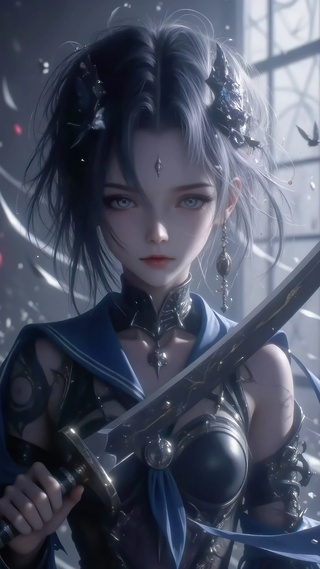 持剑美女