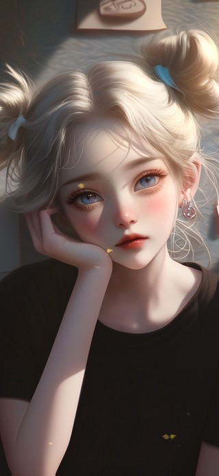 沉思可爱少女