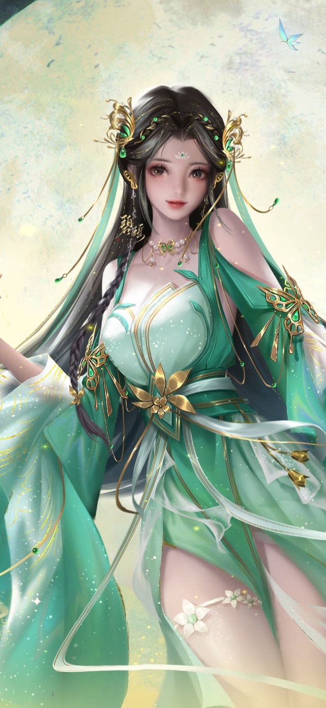 4K 古风青衣美女