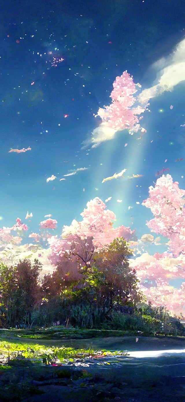 4k 治愈唯美梦幻仙境樱花