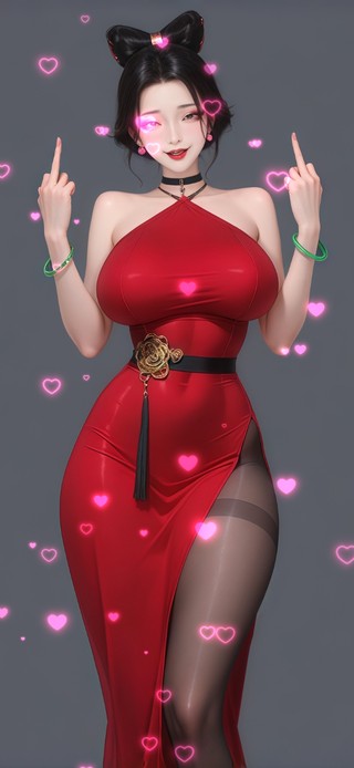 红裙美女