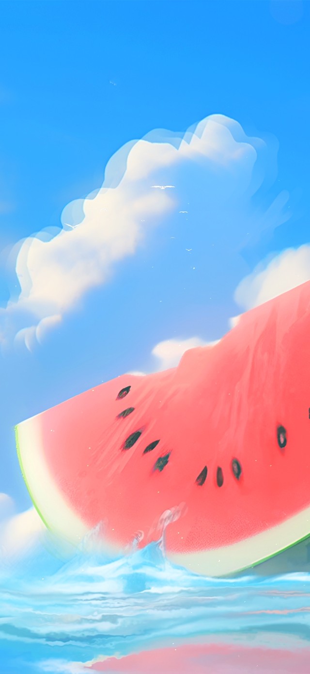夏日冰爽西瓜云 4k